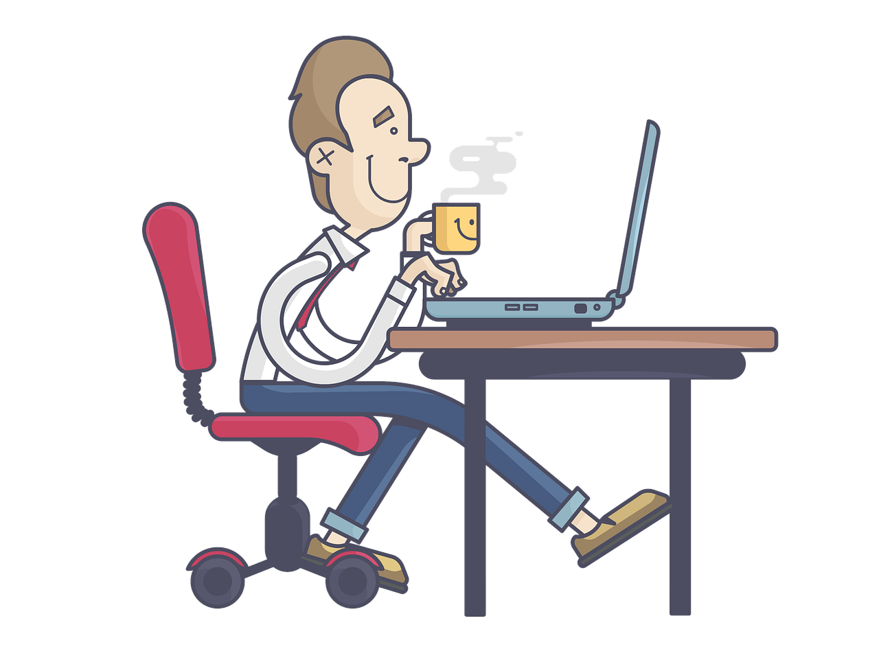 man, businessman, professional, person, corporate, work, desk, office, computer, laptop, technology, workspace, workplace, smiling, happy, online, networking, communication, connection, meeting, cutout